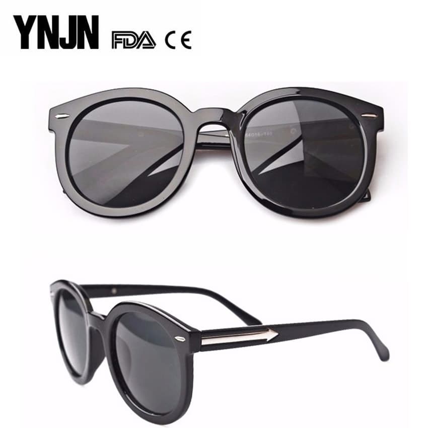 YNJN custom logo women mirror lens round sunglasses